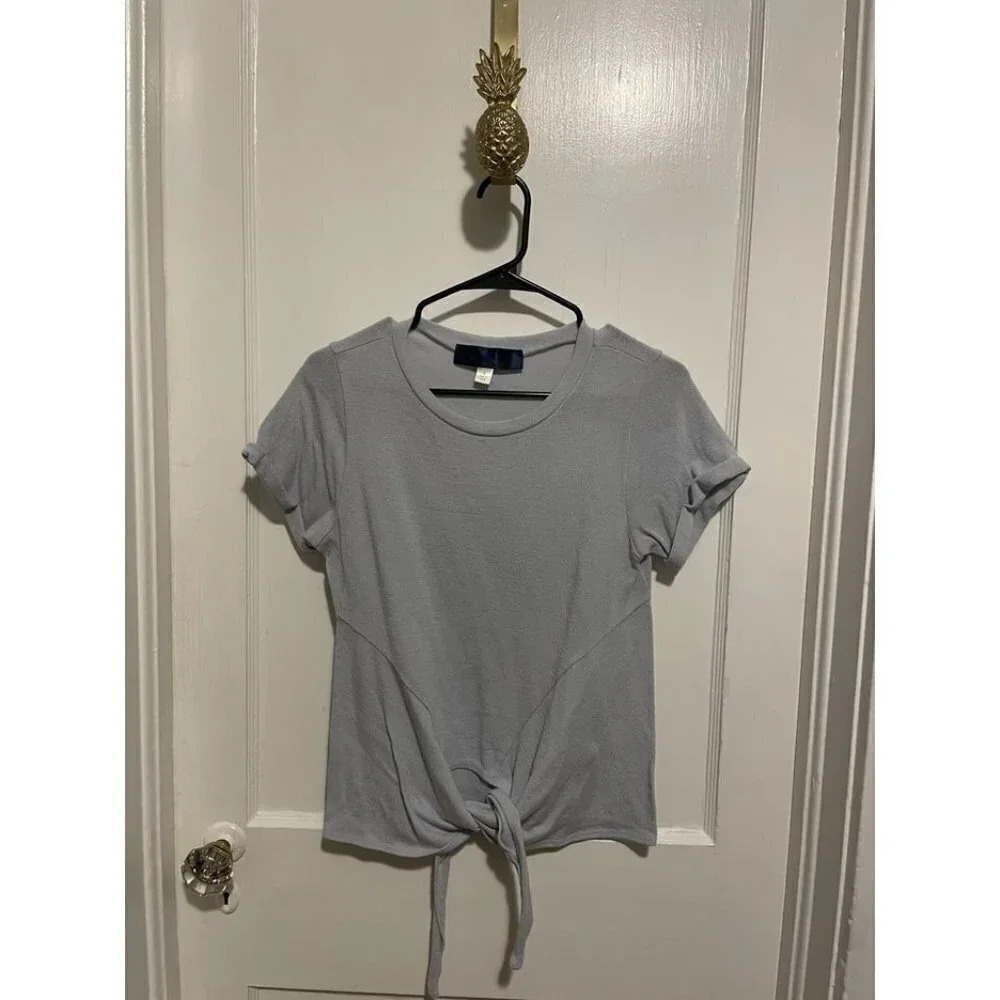 Women's size Small Blue Front Knot Blouse